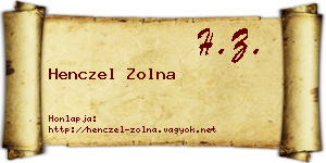 Henczel Zolna névjegykártya
